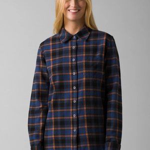 NWT Prana Golden Canyon Flannel Shirt - Rich Sapphire
